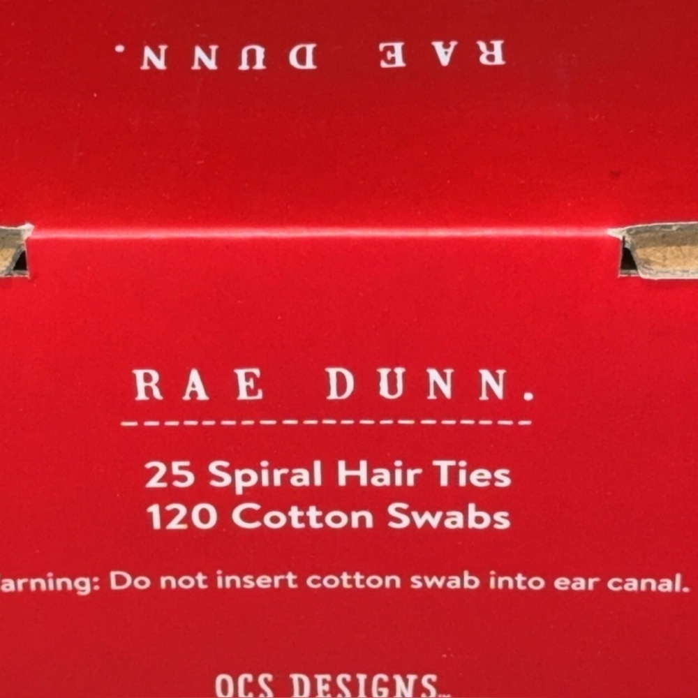 NWT Rae Dunn Red Naughty/Nice Gift Jar Christmas/Holiday Hair Ties/Cotton Swabs - Picture 3 of 4